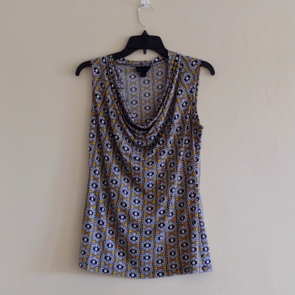Worthington Printed Sleeveless Cowl Neck Top
